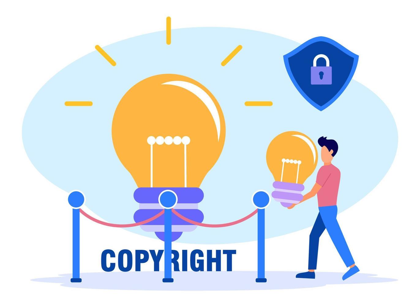 Illustration vector graphic cartoon character of copyright