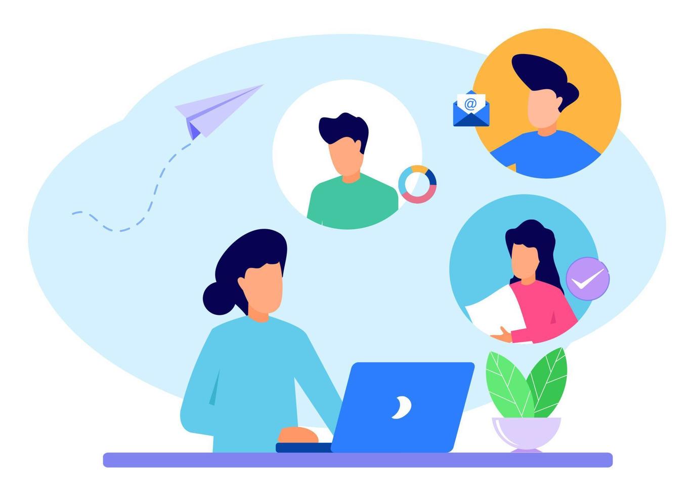 Illustration vector graphic cartoon character of social media
