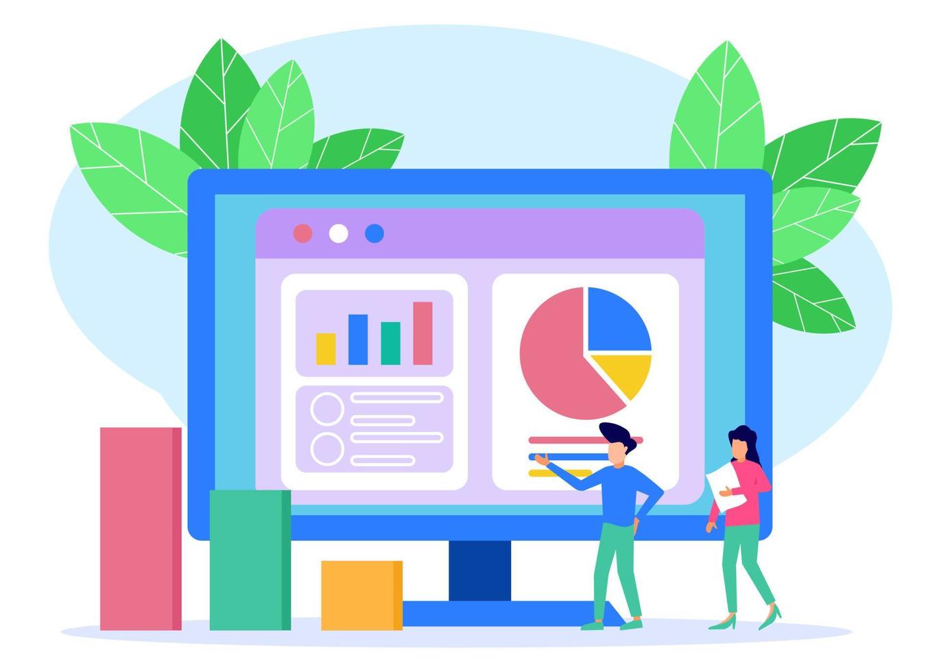 Illustration vector graphic cartoon character of business analysis