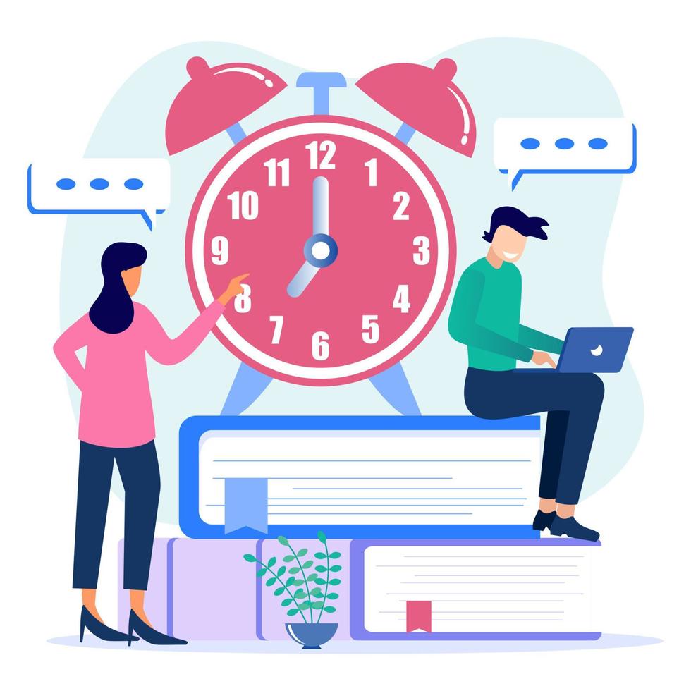 Illustration vector graphic cartoon character of time management