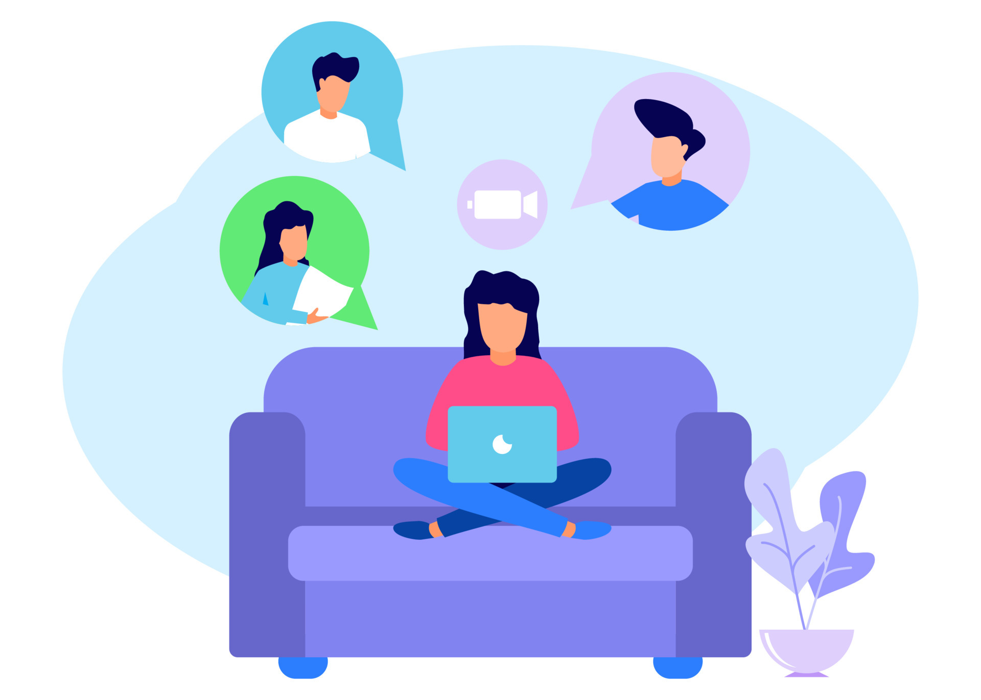 Illustration vector graphic cartoon character of online meeting 6511861