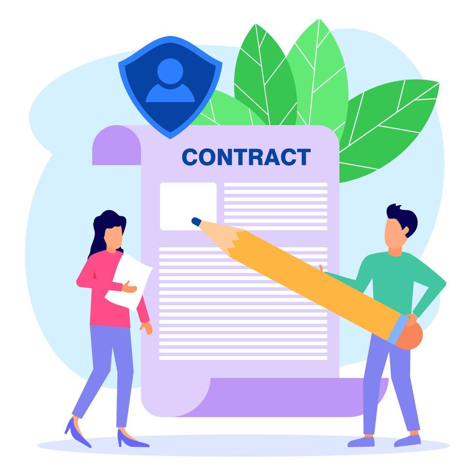 Illustration vector graphic cartoon character of smart contract