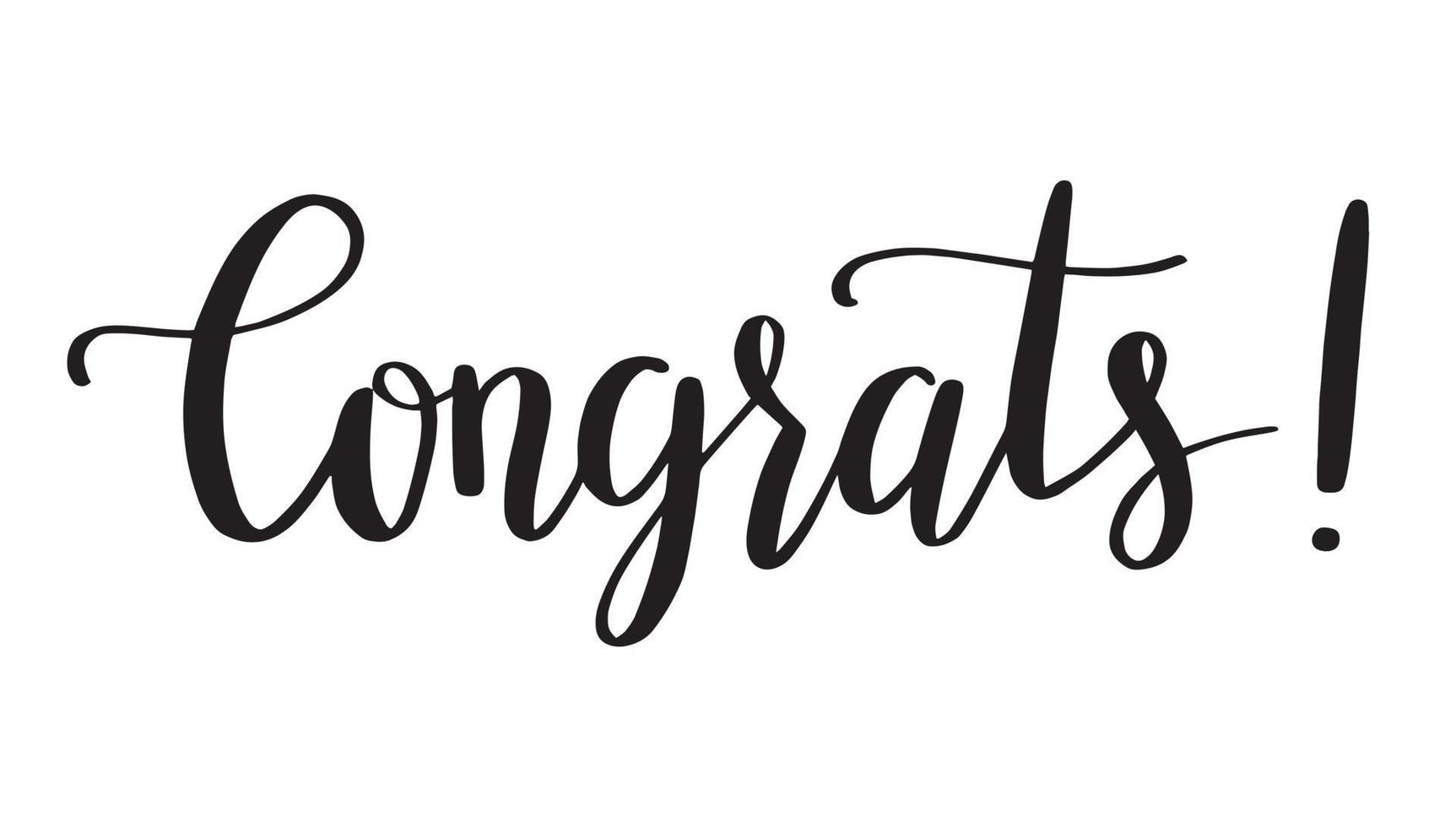 Congrats lettering. Handwritten calligraphy, hand drawn vector ...