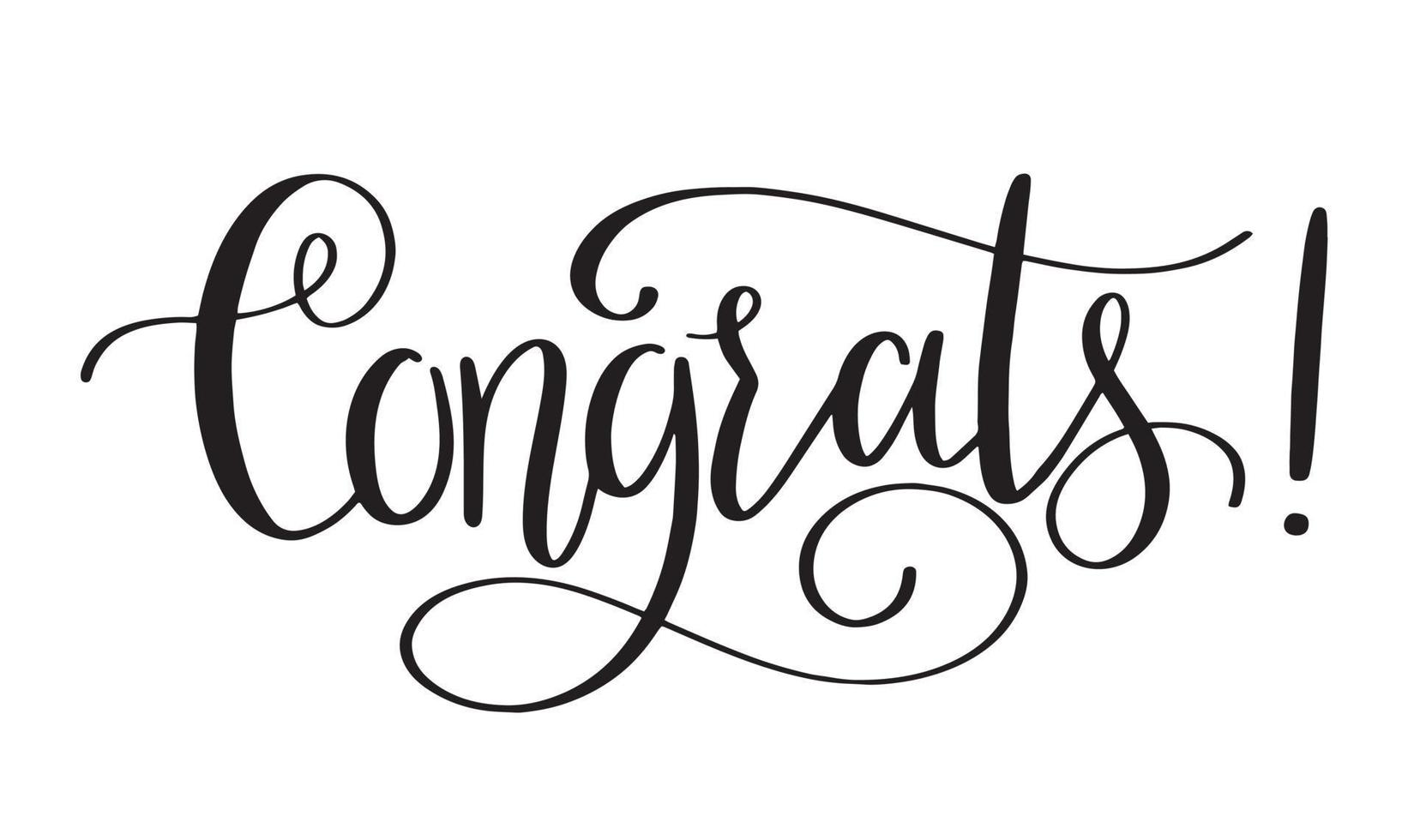 Congrats lettering. Handwritten modern calligraphy. Design for ...