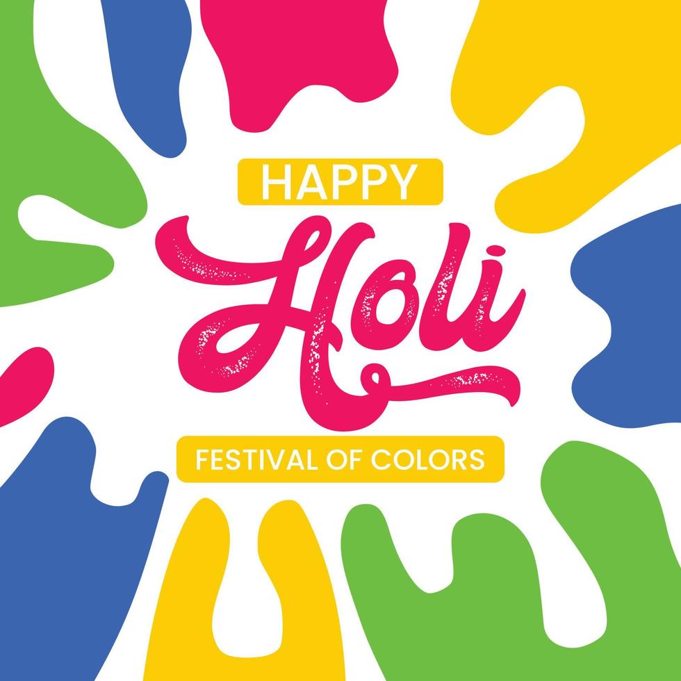 Happy holi festival colorful splashes background Free Vector