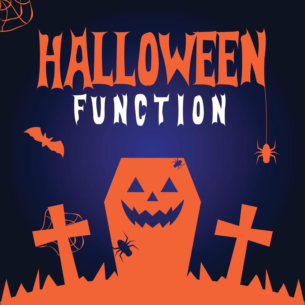 Halloween Function Post Design vector