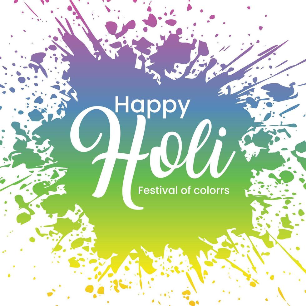 Happy Holi Festival Social Media Post Design vector