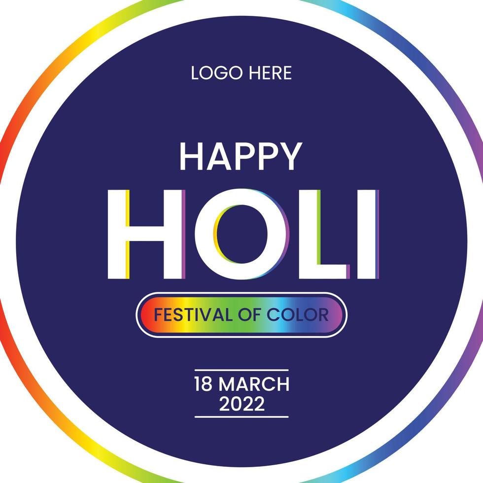 Holi Socail Media Post template vector