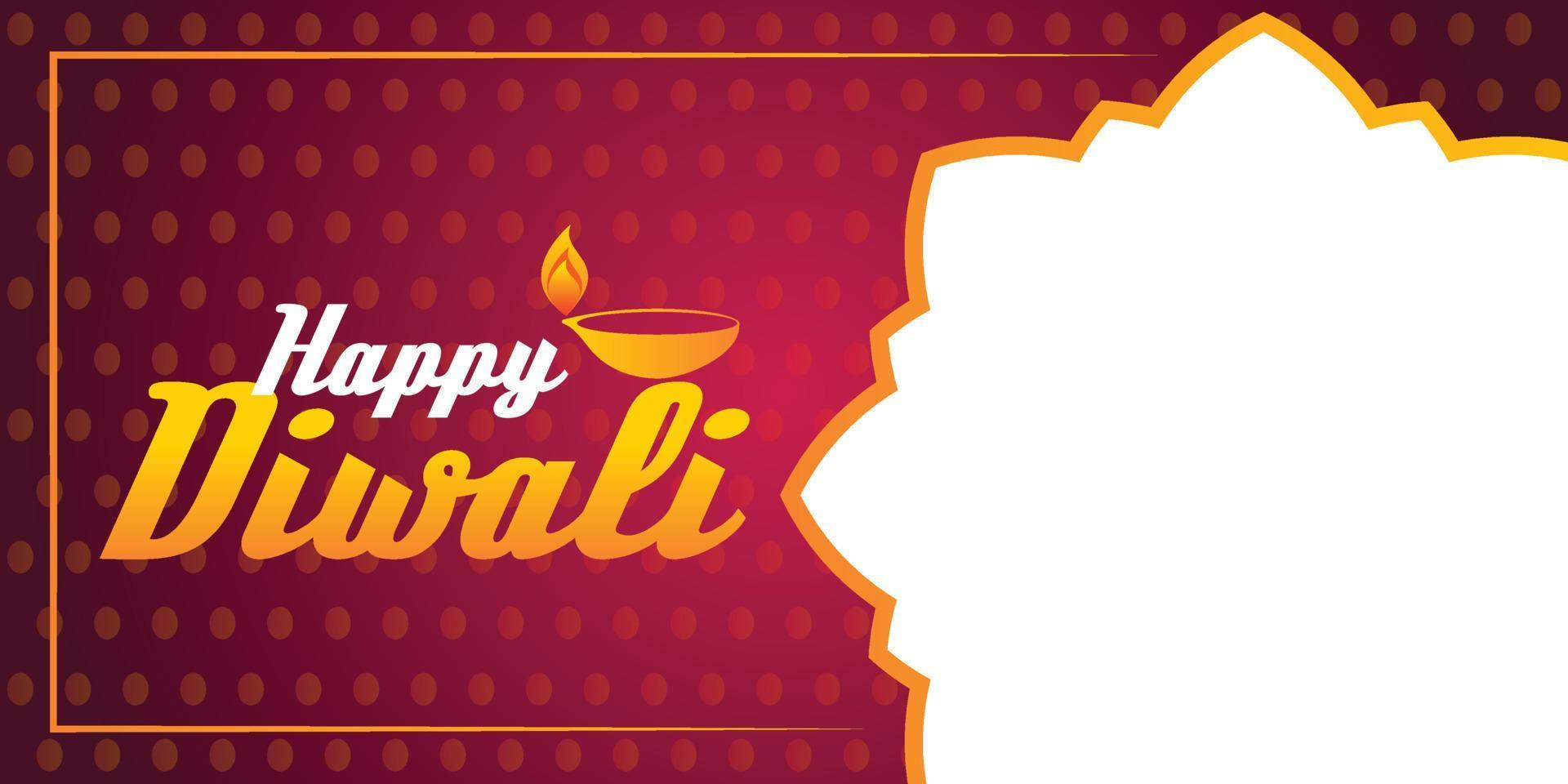 Happy Diwali flower frame template design vector