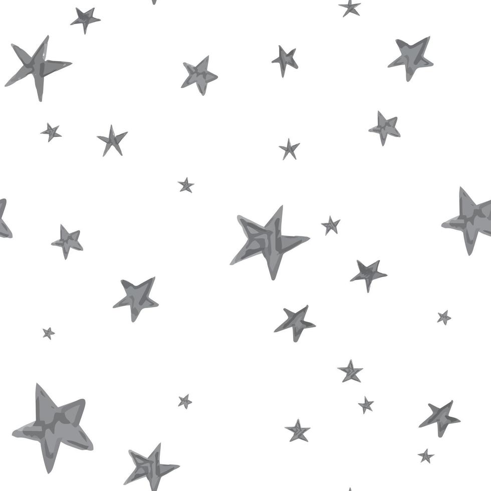 Stars pattern. Hand drawn doodle vector sky seamless background.