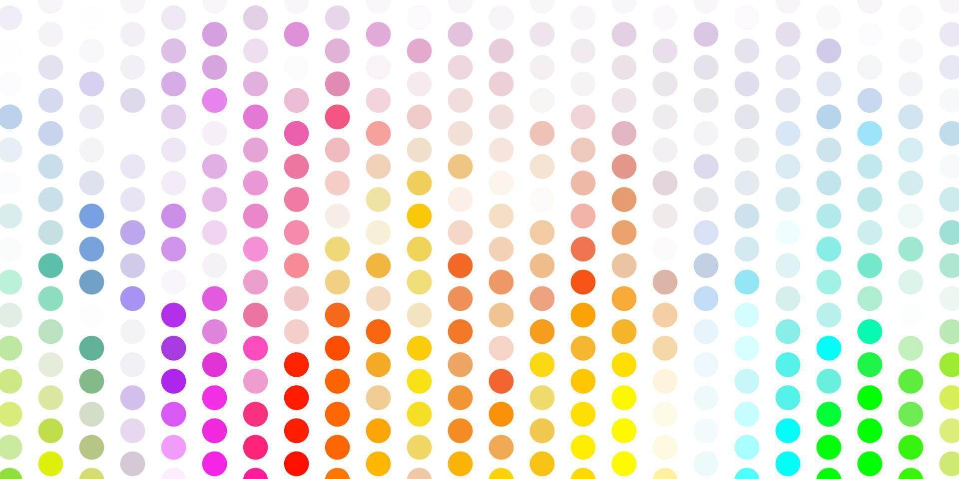 Telón de fondo de vector multicolor claro con puntos.