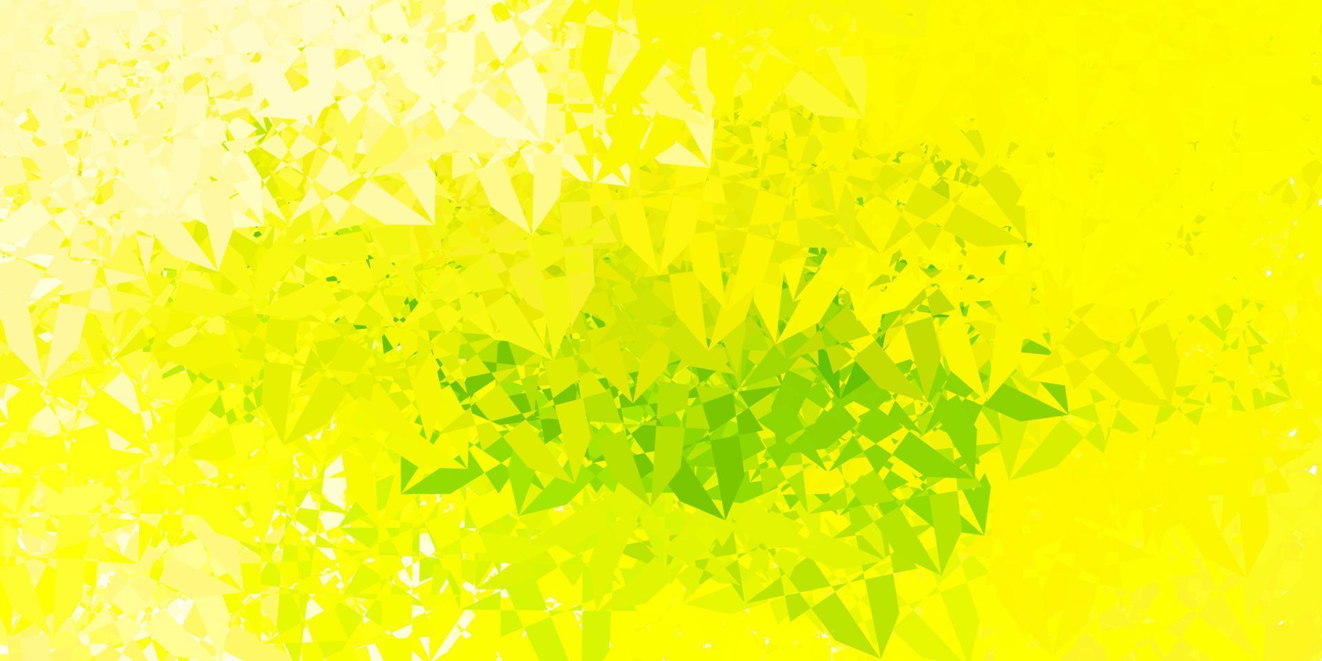 diseño de vector verde claro, amarillo con formas triangulares.