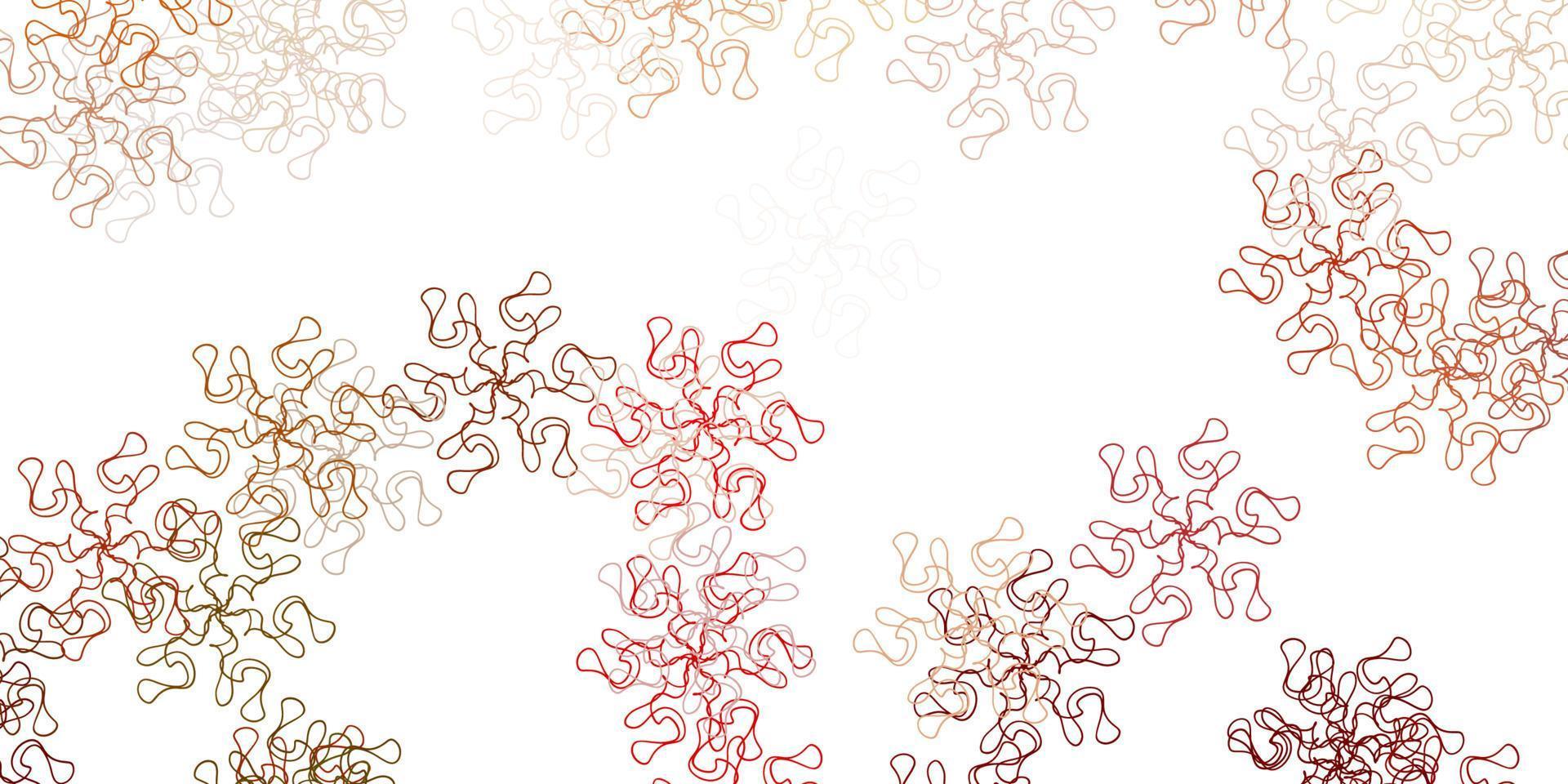 Light orange vector doodle pattern with flowers.