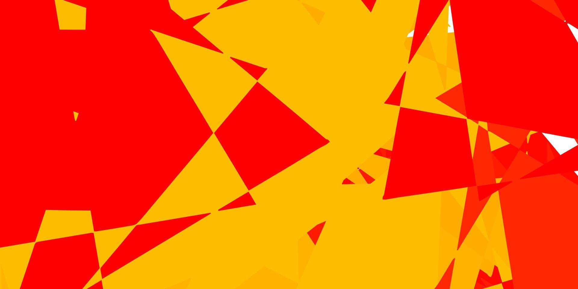 textura de vector naranja claro con triángulos al azar.