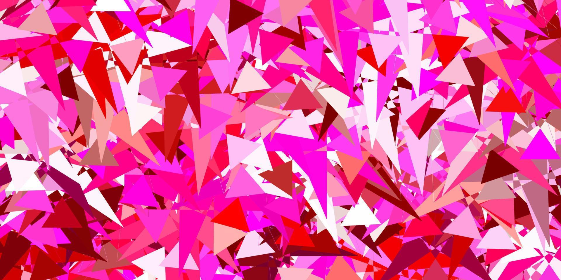 Light Pink vector backdrop with triangles, lines.