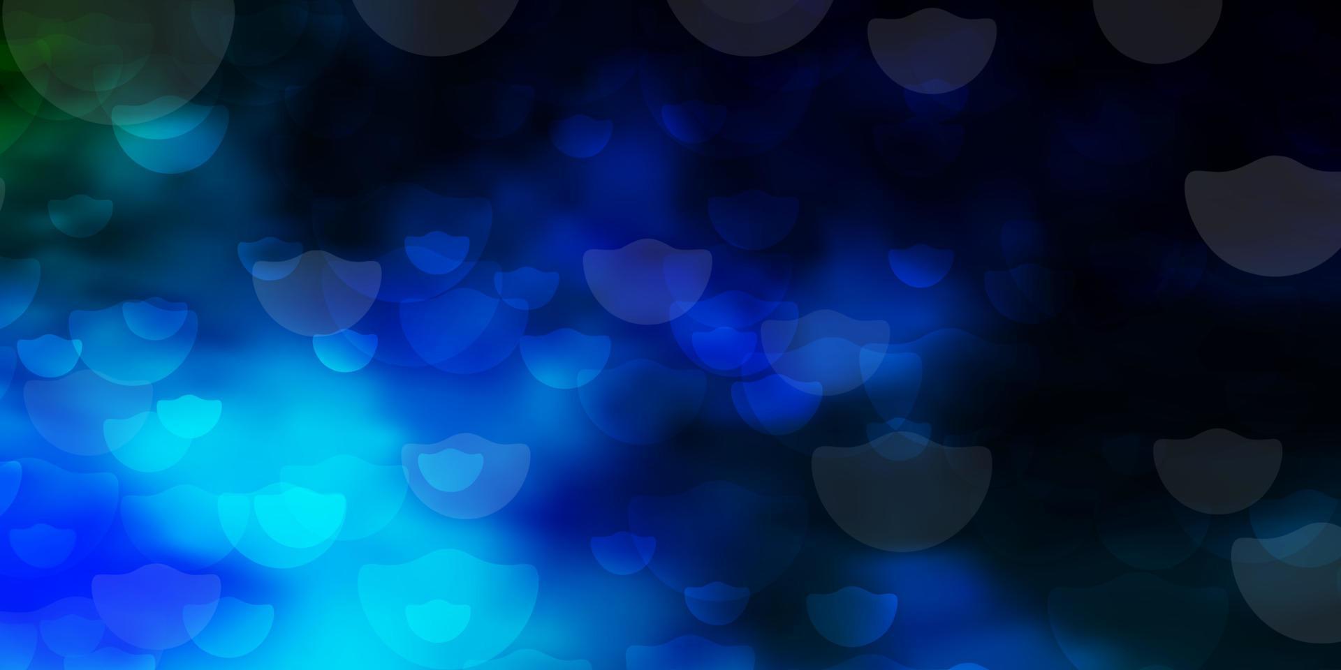 Dark Blue, Green vector background with circles.