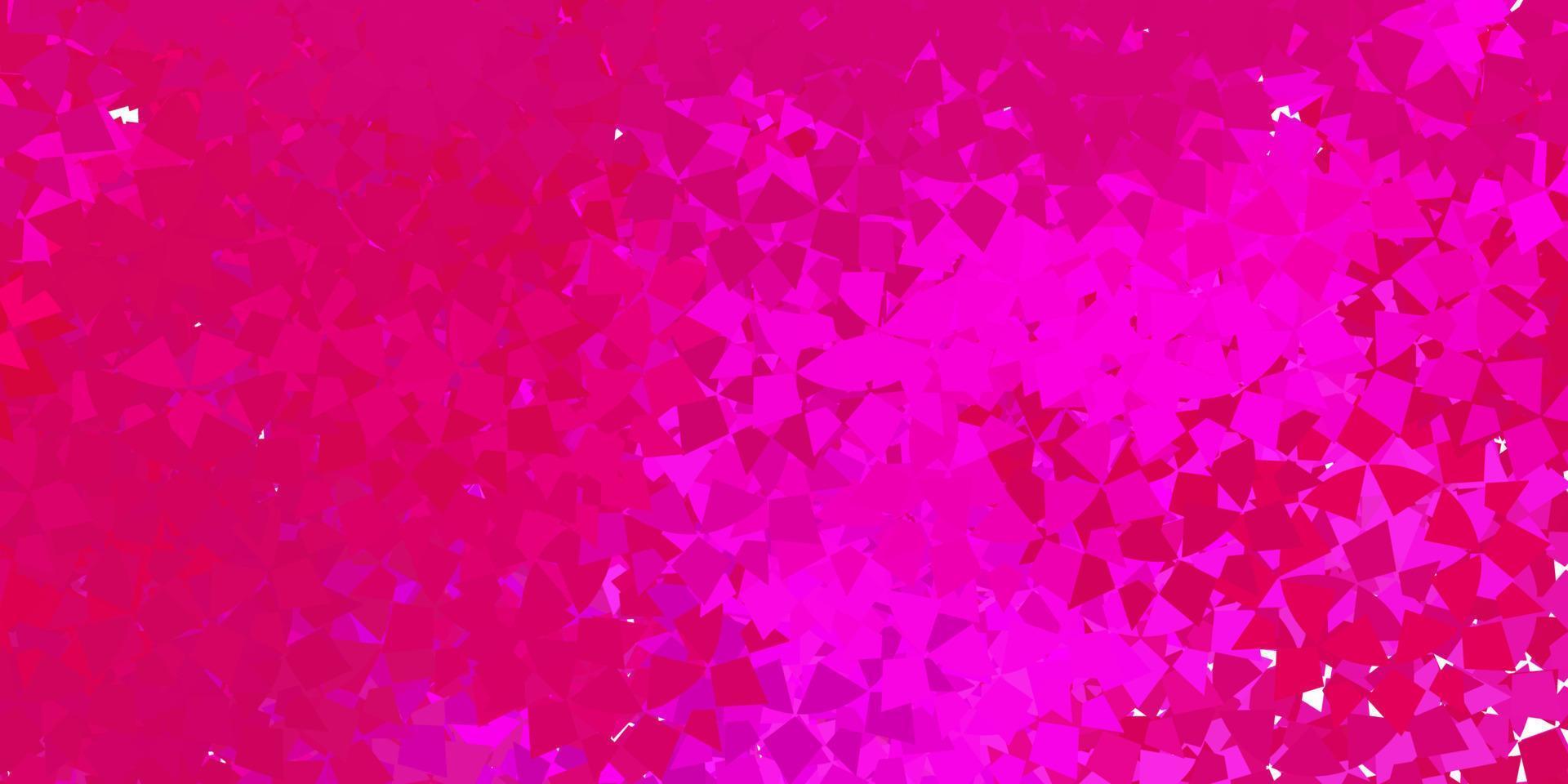 patrón de vector de color rosa oscuro con formas poligonales.