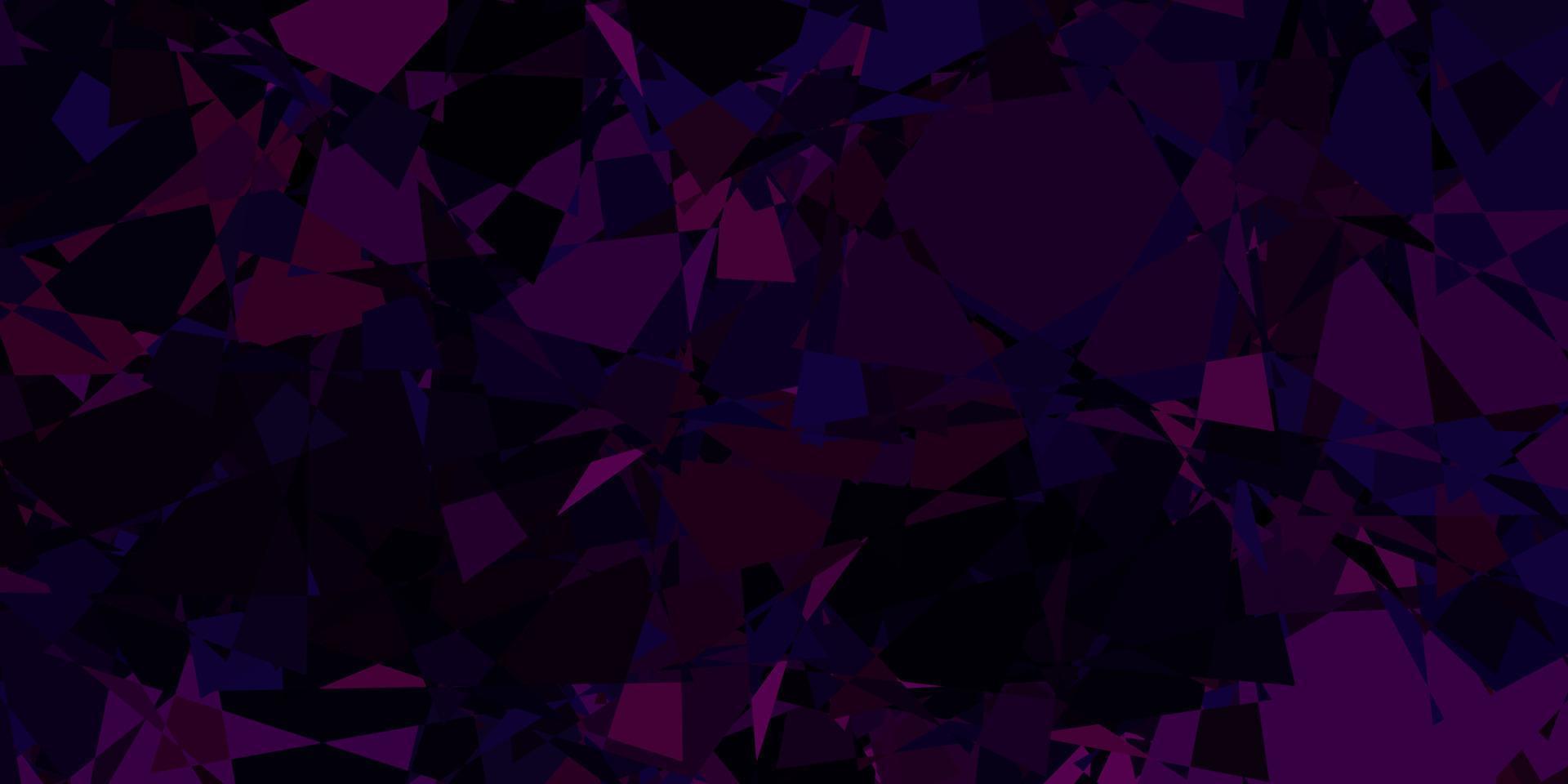 Dark Pink vector background with triangles.