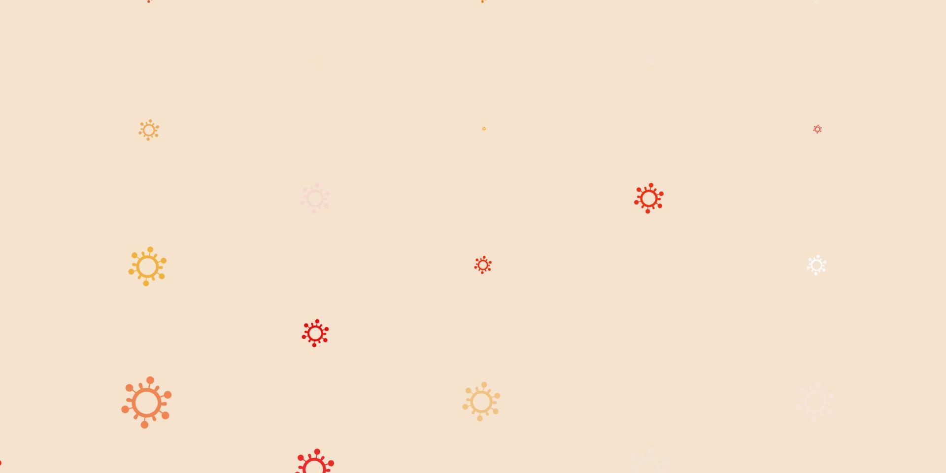 Light Orange vector pattern with coronavirus elements.