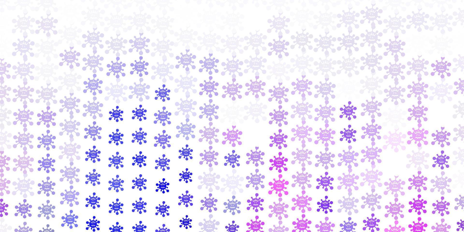 Light Pink, Blue vector background with covid-19 symbols.