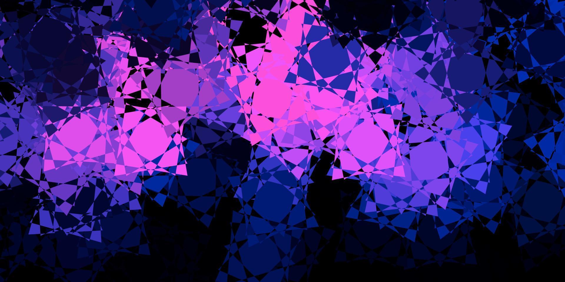 Dark Pink, Blue vector background with triangles.
