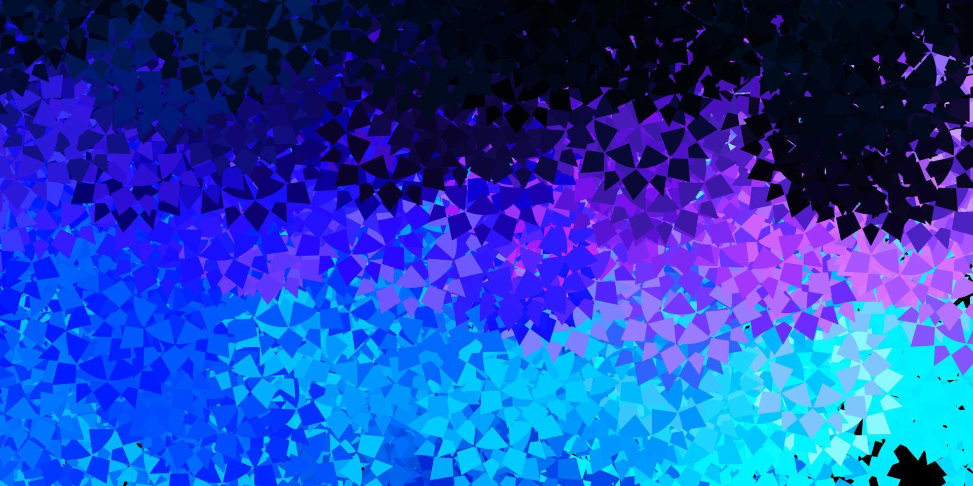 Dark pink, blue vector pattern with polygonal shapes.