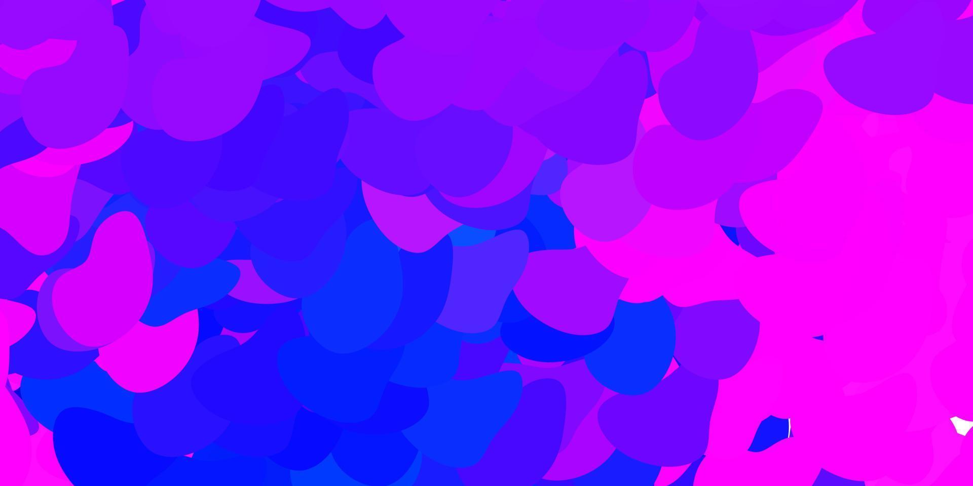 Light pink, blue vector background with random forms.