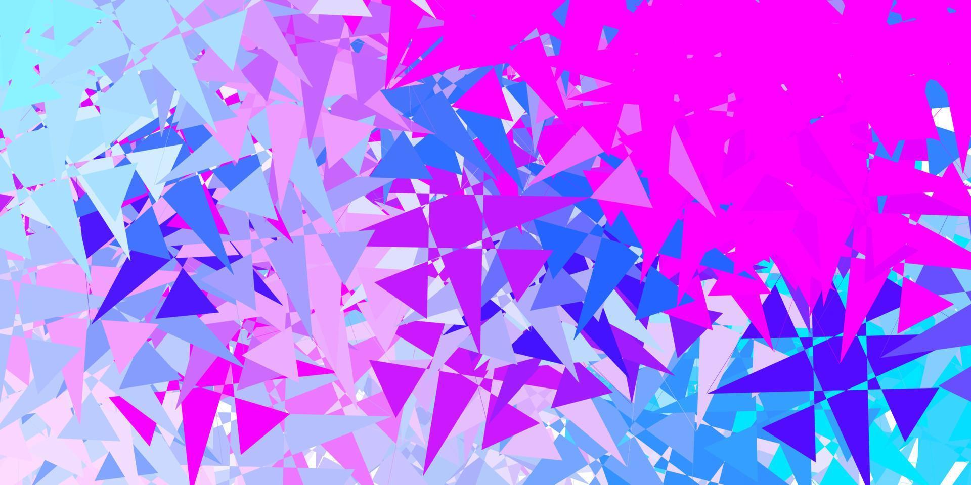 Fondo de vector rosa claro, azul con triángulos.