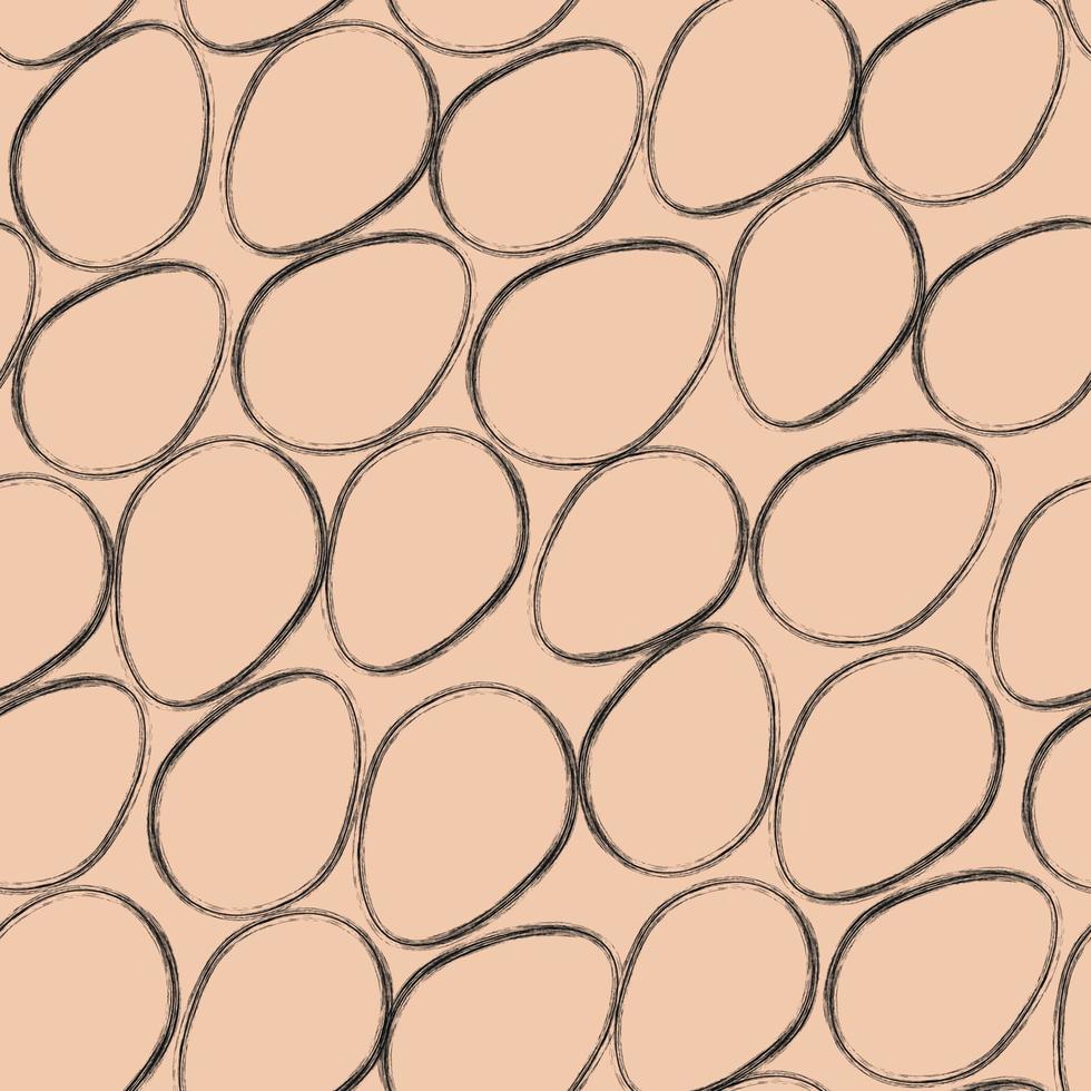 Abstract black eggs on the beige background. vector