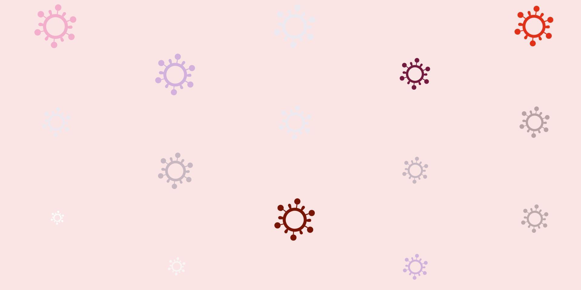 Light Pink, Red vector pattern with coronavirus elements.