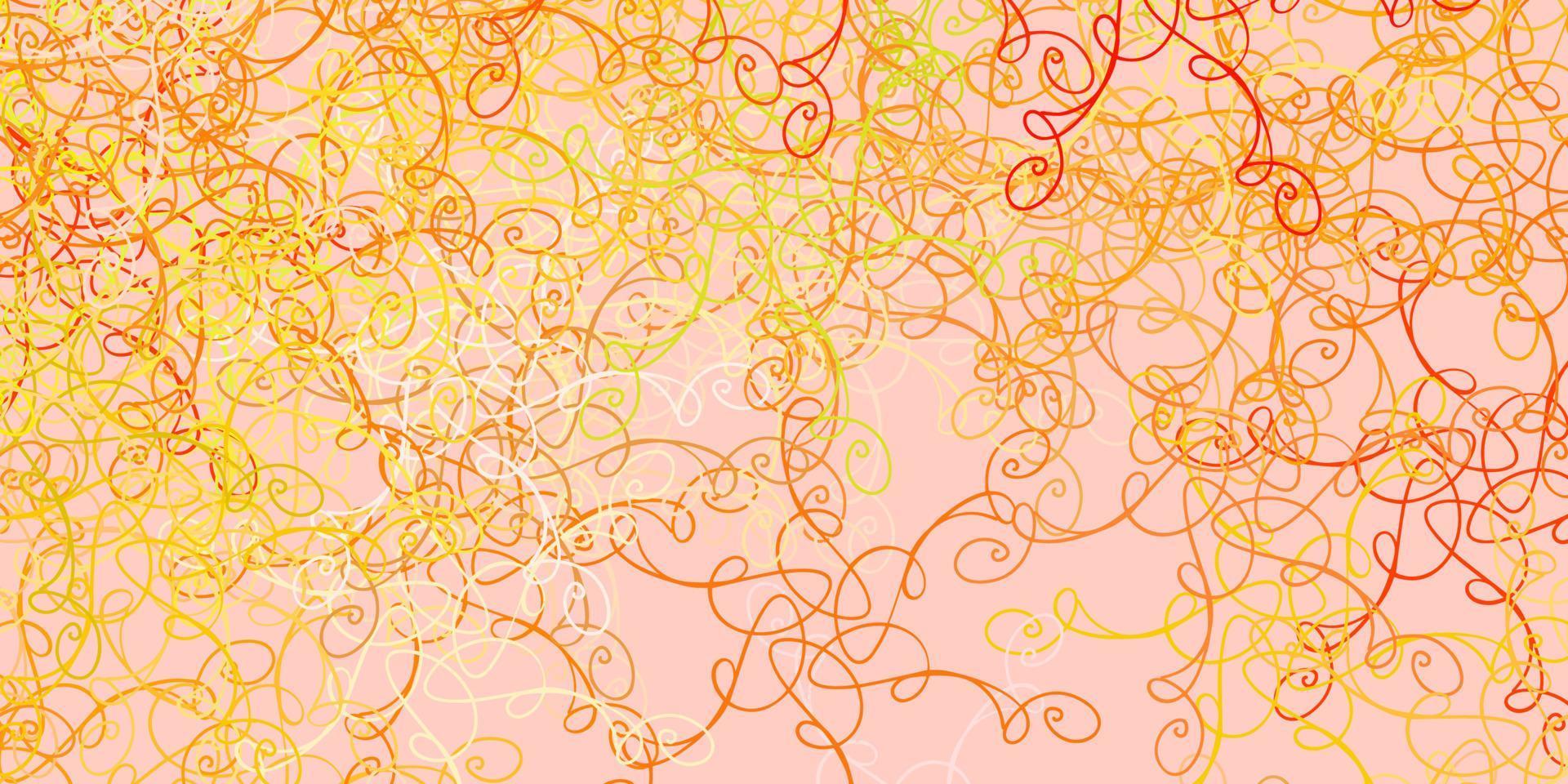 Light Pink, Yellow vector background with curves.