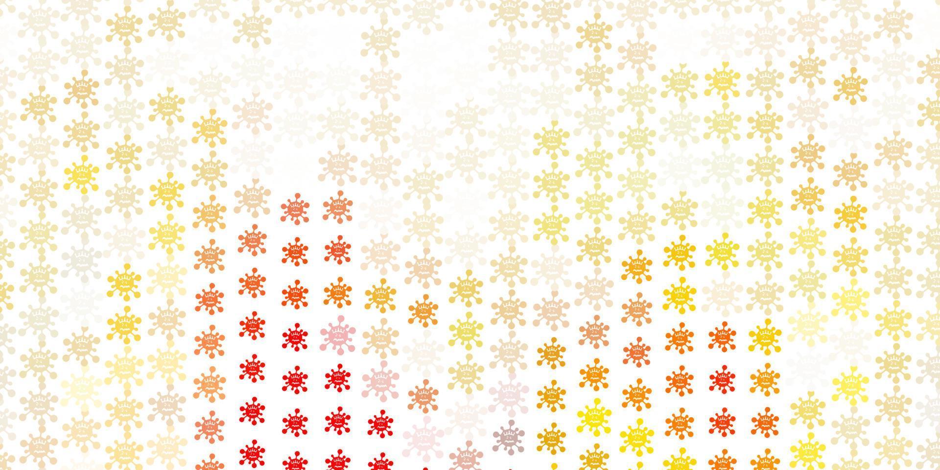 textura de vector rosa claro, amarillo con símbolos de enfermedades.