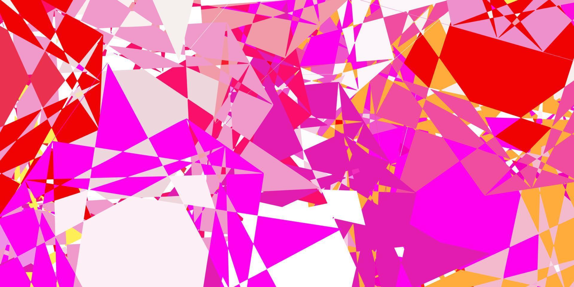 Fondo de vector rosa claro, amarillo con formas poligonales.