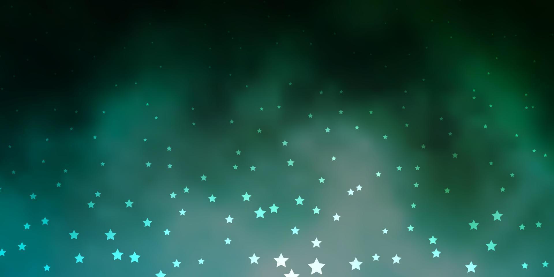 textura de vector azul oscuro, verde con hermosas estrellas.