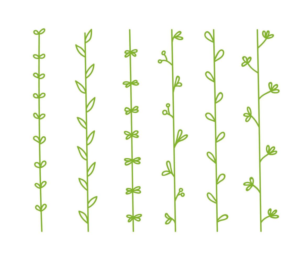 Set of a hand drawn plants. vector