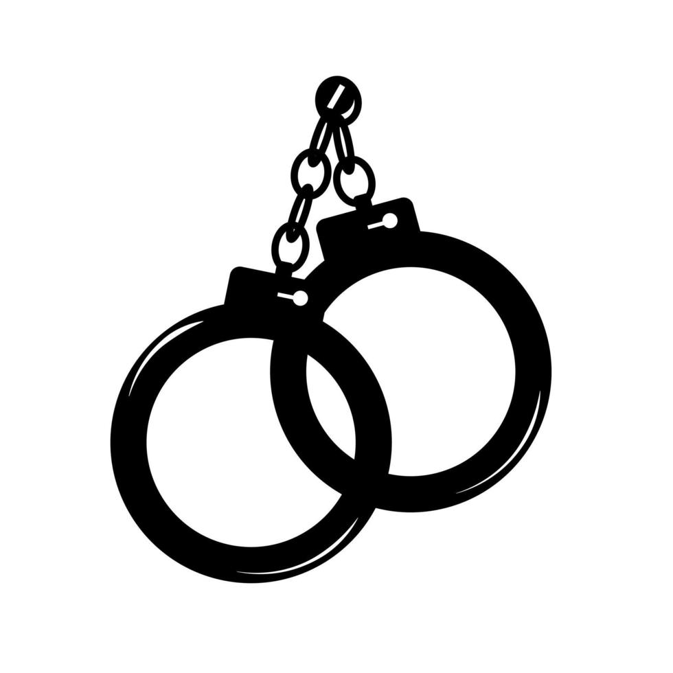 Ilustración de stock vectorial de esposas. pulseras para el criminal. libertad. Aislado en un fondo blanco. vector