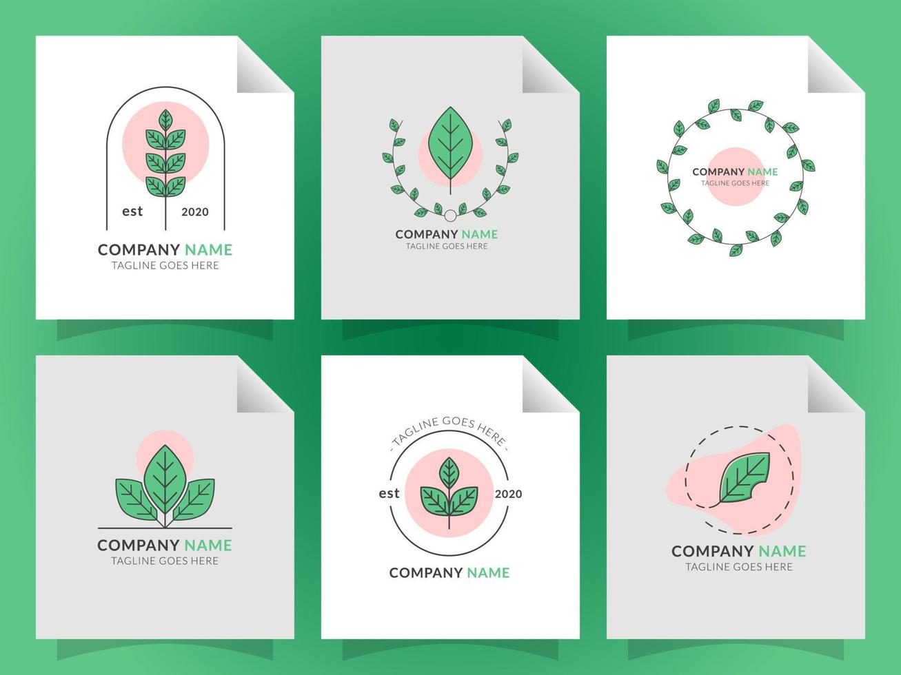 conjunto de logotipo de la naturaleza para productos naturales y orgánicos vector