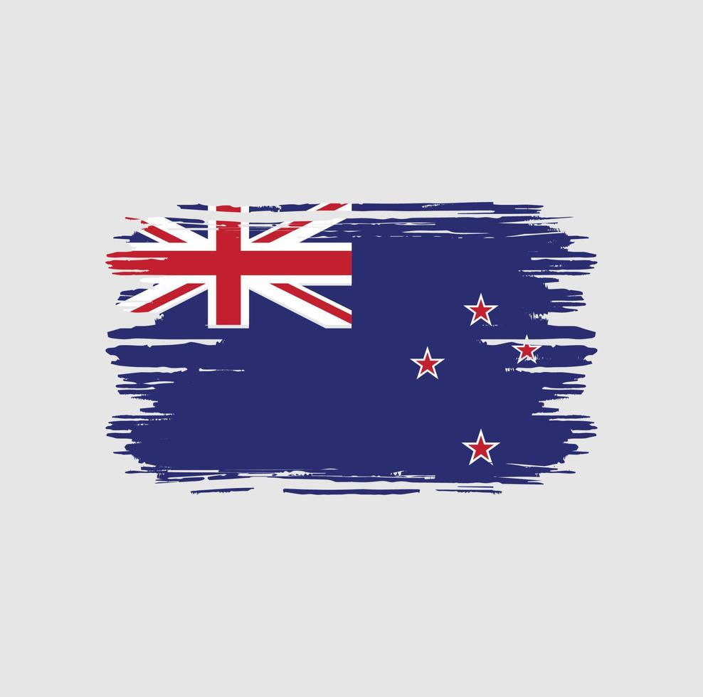 cepillo de bandera de nueva zelanda. bandera nacional vector