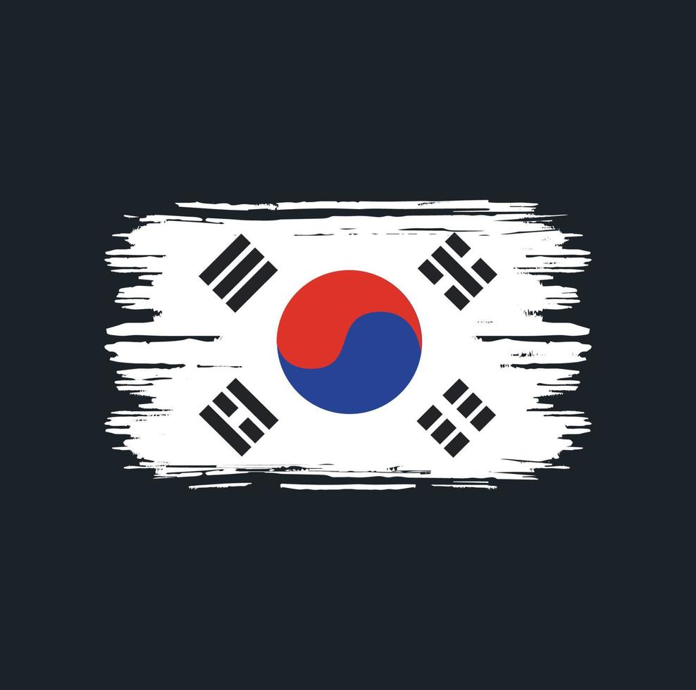 South Korea Flag Brush. National Flag vector