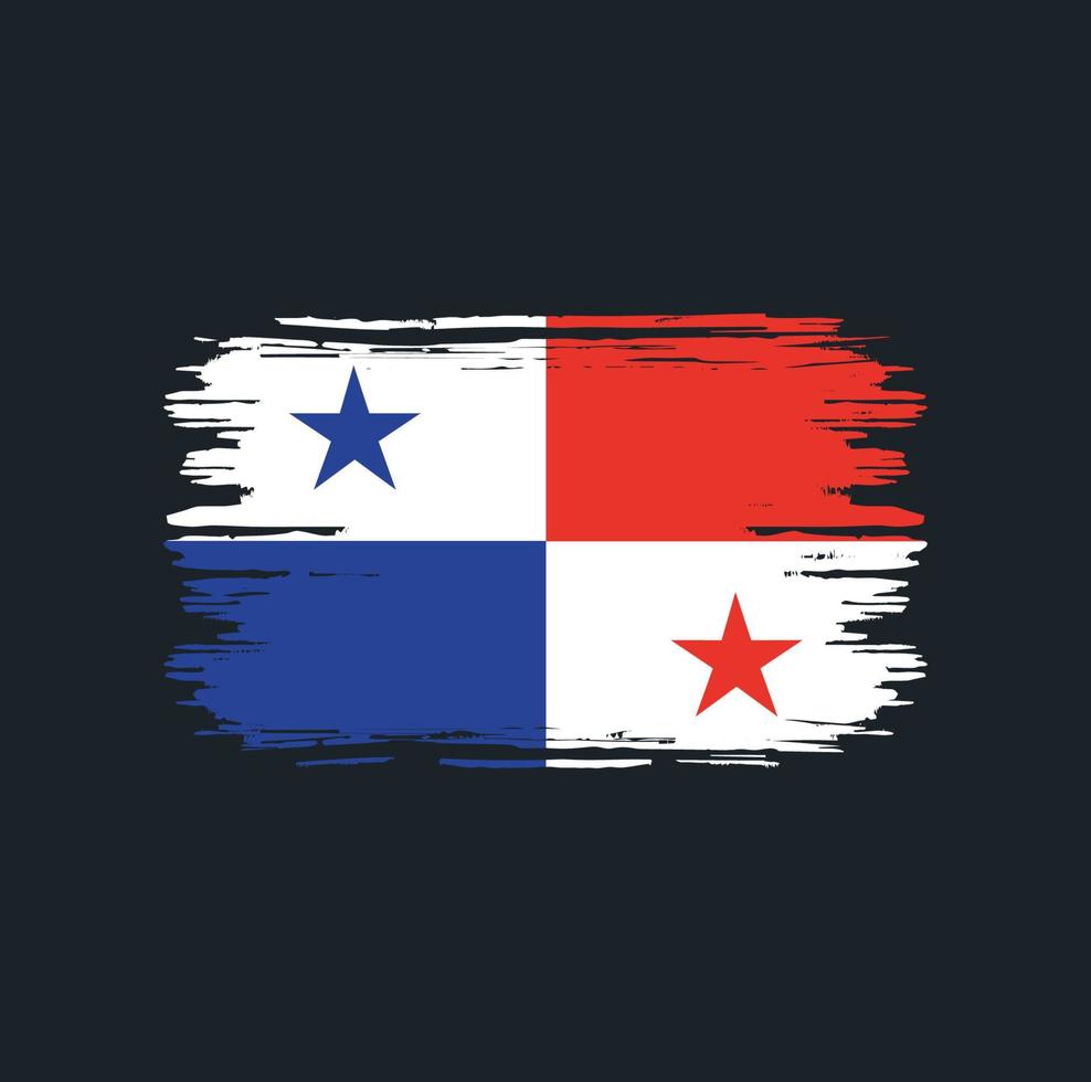 cepillo de la bandera de Panamá. bandera nacional vector