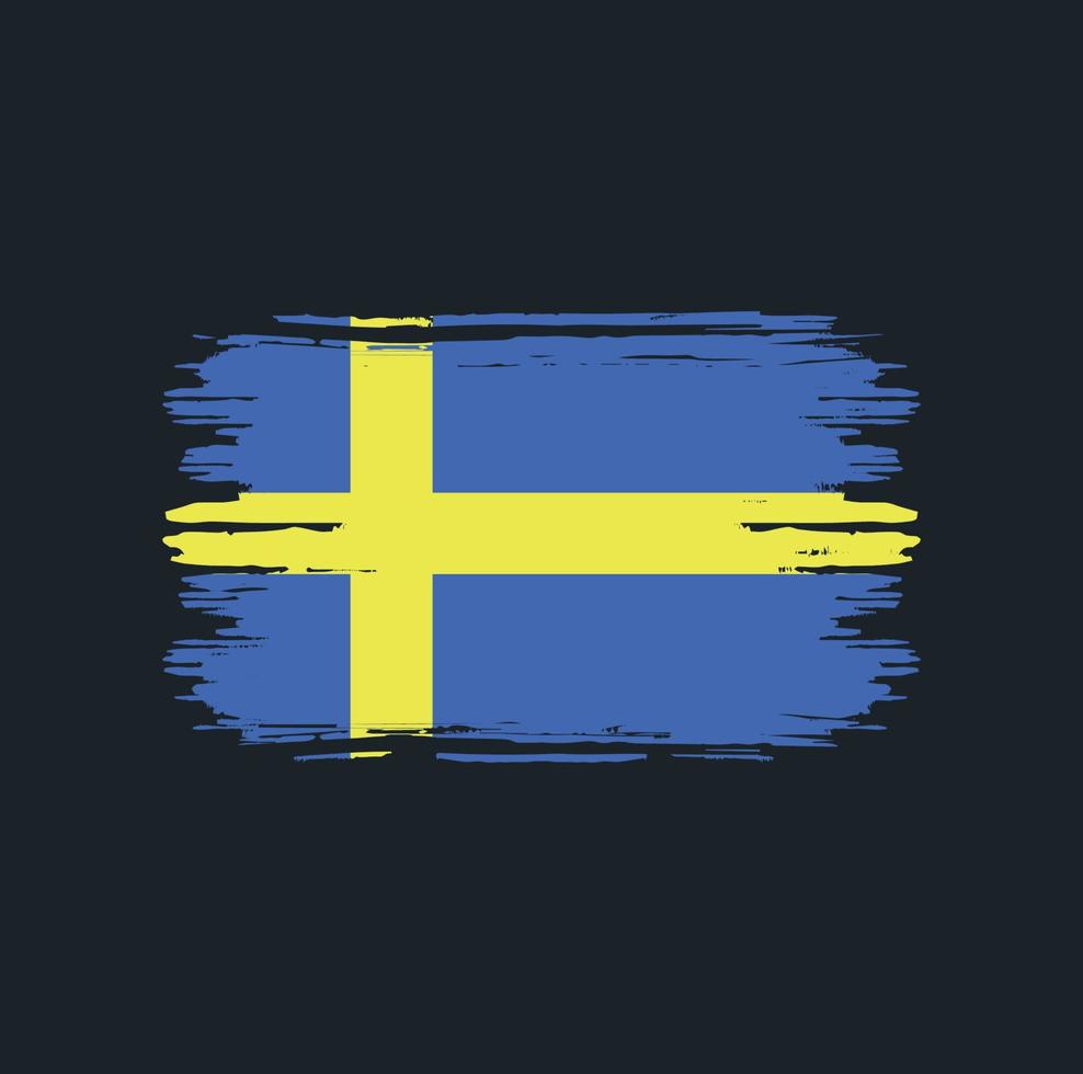 cepillo de bandera de suecia. bandera nacional vector
