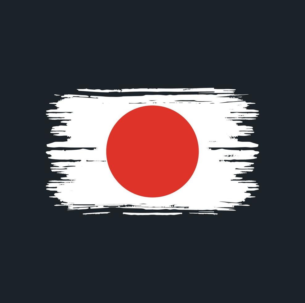 cepillo de bandera de japón. bandera nacional vector