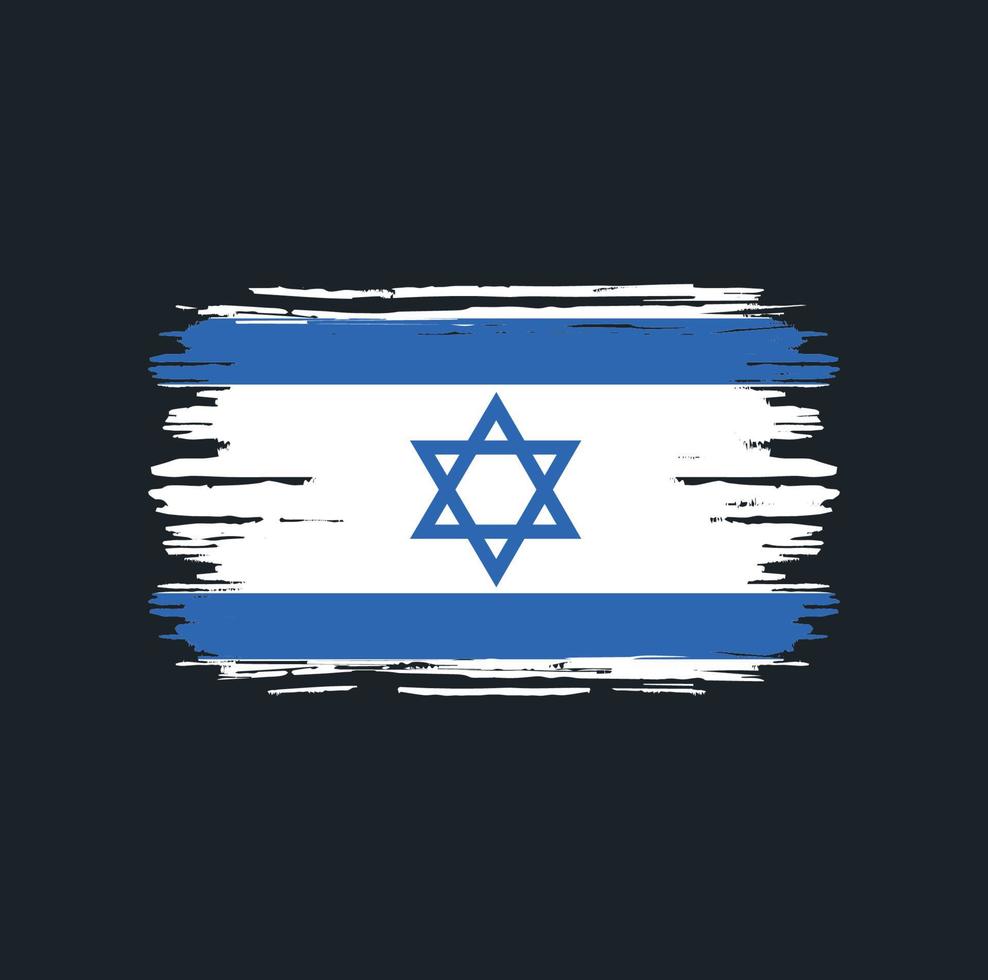 cepillo de la bandera de israel. bandera nacional vector