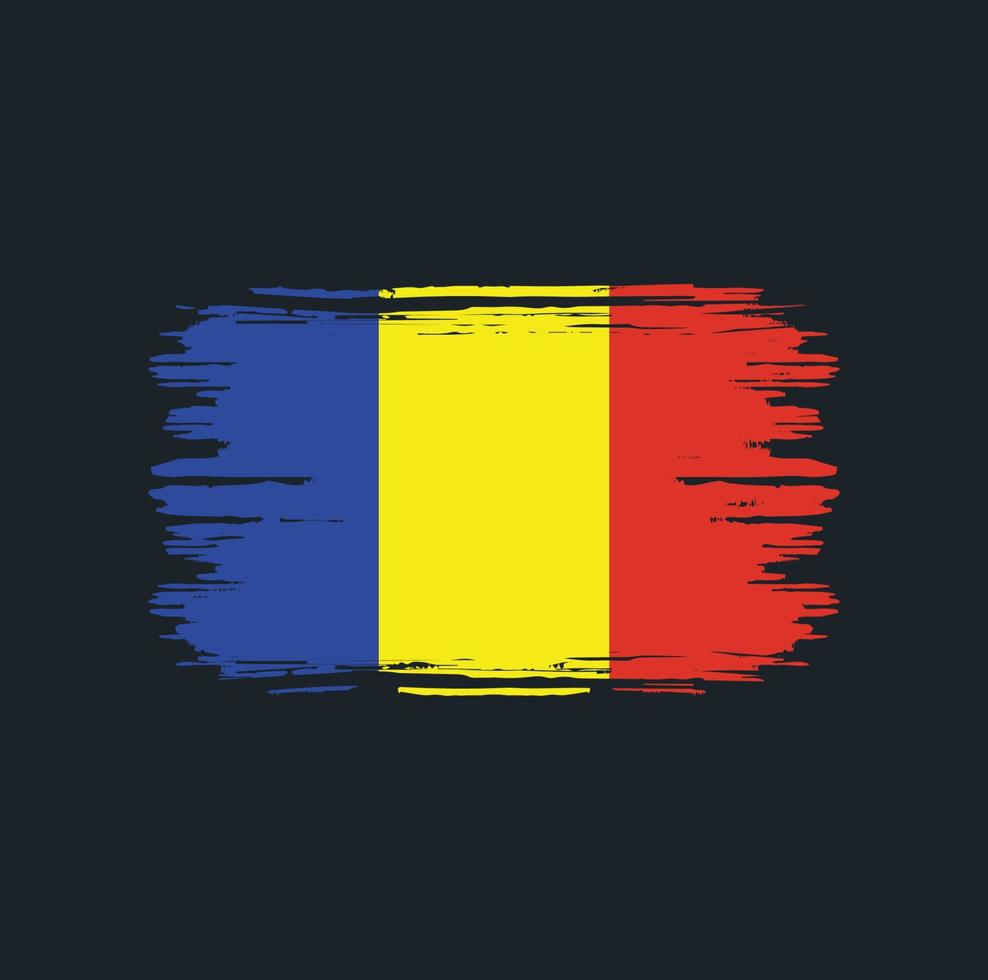 Romania Flag Brush. National Flag vector