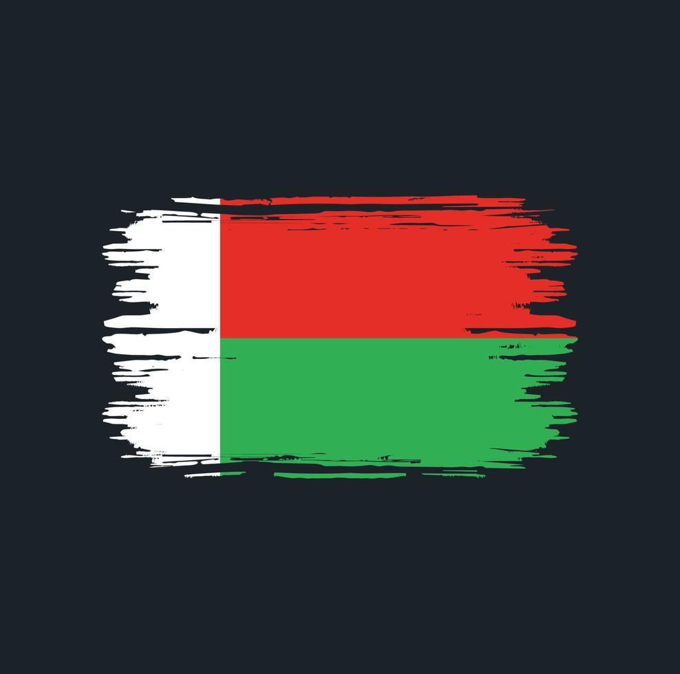 Madagascar Flag Brush. National Flag vector