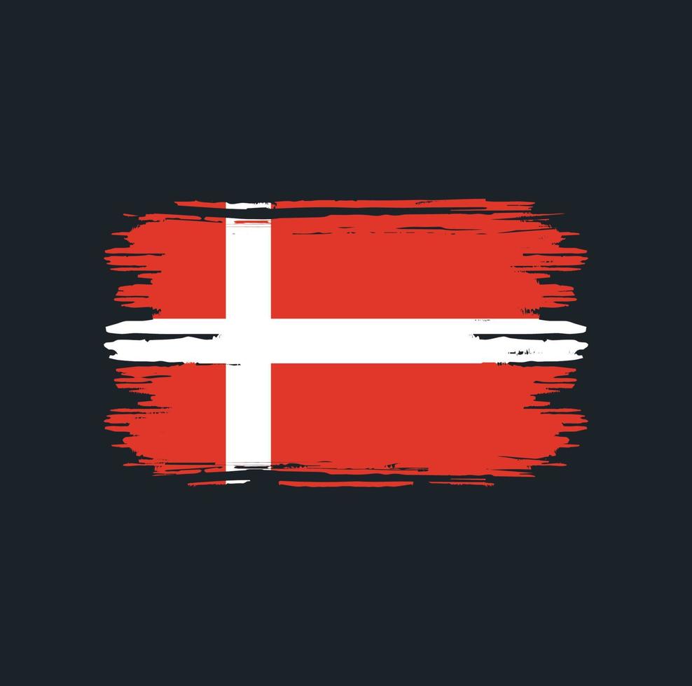 Denmark Flag Brush. National Flag vector