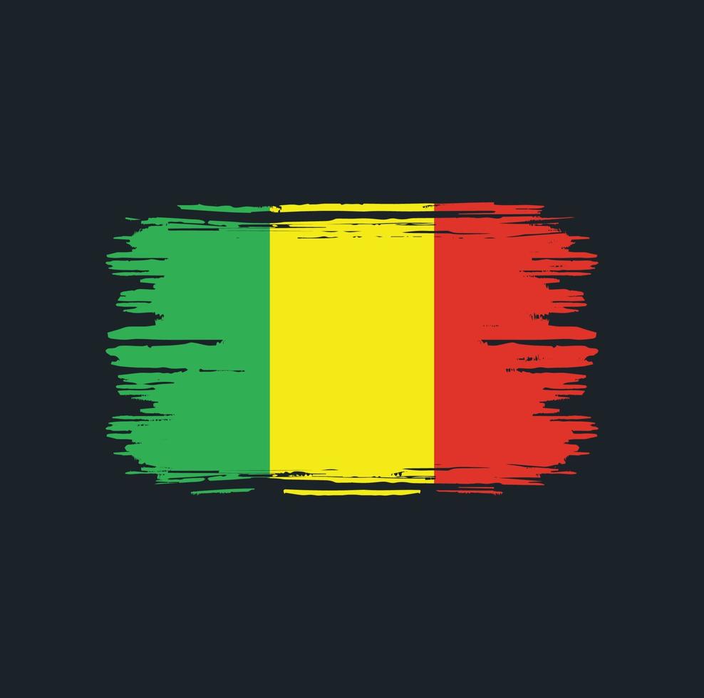 Mali Flag Brush. National Flag vector