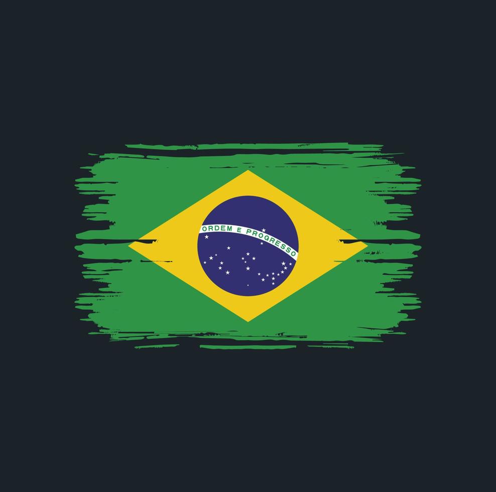 Brazil Flag Brush. National Flag vector