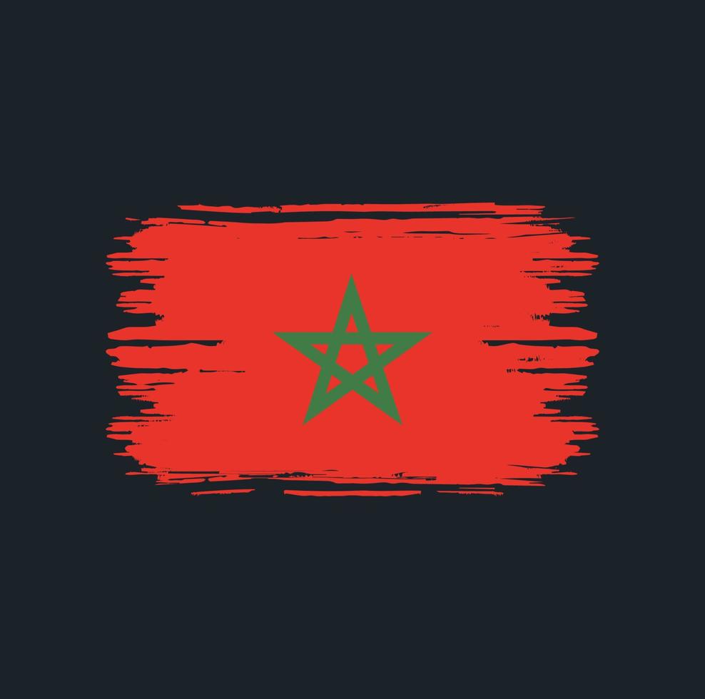 cepillo de bandera de marruecos. bandera nacional vector