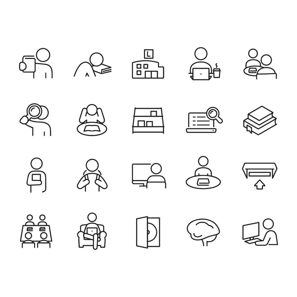 library line icons vector design